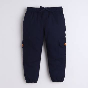 Navy cotton woven jogger for boys 5