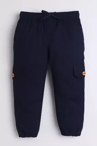 Navy cotton woven jogger for boys