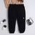 Black cotton woven jogger for boys