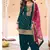 latest teal silk patial suit with contrast dupatta for women