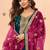 latest teal silk patial suit with contrast dupatta for women