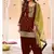 latest maroon silk patial suit with contrast dupatta for women