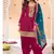 latest rani pink silk patial suit with contrast dupatta for women