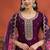 new wine vichitra silk based long suit for women summer wear
