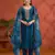 new blue vichitra silk based long suit for women summer wear
