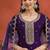 new purple vichitra silk based long suit for women summer wear