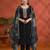 new black vichitra silk based long suit for women summer wear