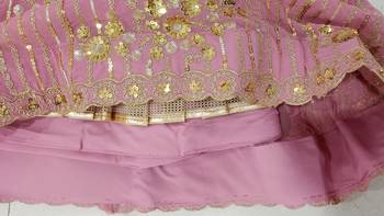 Georgette Sequin Embroidery Lehenga Choli Dupatta Set SemiStitch 8