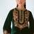 green velvet patiala suit for women with ombre dupatta