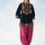blue velvet patiala suit for women with ombre dupatta