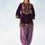 purple velvet patiala suit for women with ombre dupatta