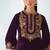 purple velvet patiala suit for women with ombre dupatta