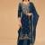 simple and sober teal vichitra silk suit for women