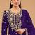 simple and sober purple vichitra silk suit for women