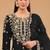 simple and sober black vichitra silk suit for women