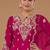 pink vichitra silk based designer palazzo suit for women