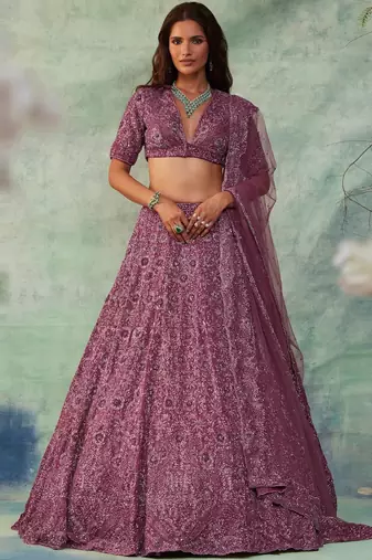 Art Silk Sequin Embroidery Work Lehenga Choli Dupatta Set SemiStitch