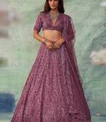 Art Silk Sequin Embroidery Work Lehenga Choli Dupatta Set SemiStitch
