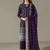 purple faux georgette long straight suit for women embroidered