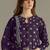 purple faux georgette long straight suit for women embroidered