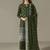 green faux georgette long straight suit for women embroidered