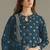 blue faux georgette long straight suit for women embroidered
