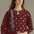 maroon faux georgette long straight suit for women embroidered