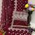 maroon faux georgette long straight suit for women embroidered