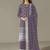 lilac faux georgette long straight suit for women embroidered