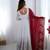  White Elegant Embroidered Sequence Designer Anarkali Three Piece Set 