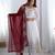  White Elegant Embroidered Sequence Designer Anarkali Three Piece Set 