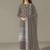 grey faux georgette long straight suit for women embroidered