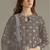 grey faux georgette long straight suit for women embroidered