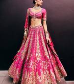 Trendmalls Art Silk Sequin Embroidery Work Lehenga Choli Dupatta Set SemiStitch