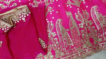 Trendmalls Art Silk Sequin Embroidery Work Lehenga Choli Dupatta Set SemiStitch 7