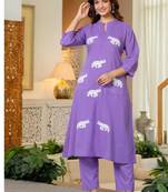 Women Ethnic Embroidery Pure Cotton Kurta with Trouser