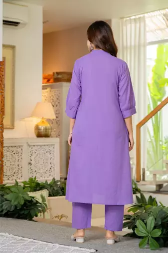 Women Ethnic Embroidery  Cotton Kurta with Trouser