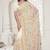 White color resham embroidery & stone work net party wear saree with blouse pieces