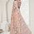 Peach color resham embroidery & stone work net party wear saree with blouse pieces