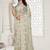 Pista green color resham embroidery & stone work net party wear saree with blouse pieces