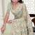 Pista green color resham embroidery & stone work net party wear saree with blouse pieces