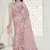 Pink color resham embroidery & stone work net party wear saree with blouse pieces