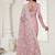 Pink color resham embroidery & stone work net party wear saree with blouse pieces