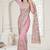 Pink color resham embroidery & stone work net party wear saree with blouse pieces