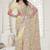 Lemon  color resham embroidery & stone work net party wear saree with blouse pieces