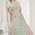 Sky blue color resham embroidery & stone work net party wear saree with blouse pieces