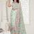 Sky blue color resham embroidery & stone work net party wear saree with blouse pieces
