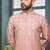 Men's poly jacquard peach kurta pajama