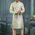 Men's poly jacquard grey kurta pajama