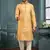 Men's poly jacquard yellow kurta pajama